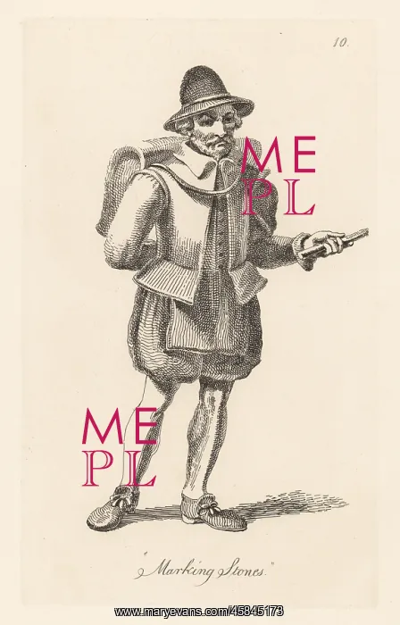 : Itinerant seller of Marking Stones, early 17th century : Itinerant seller of Marking Stones, early 17th century