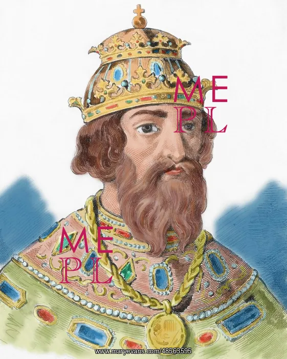 : Ivan the Terrible (1530-1584). Portrait. Engraving. Colored : Ivan the Terrible (1530-1584). Portrait. Engraving. Colored