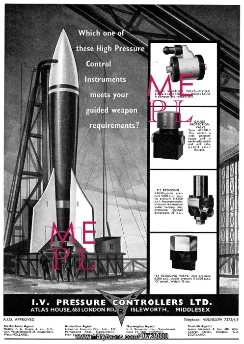 : I.V.Pressure Controllers - Valves For Aircraft & Missiles : I.V.Pressure Controllers - Valves For Aircraft & Missiles