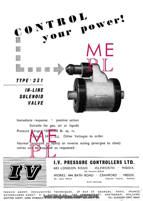 : I.V.Pressure Controllers - Valves For Aircraft & Missiles : I.V.Pressure Controllers - Valves For Aircraft & Missiles