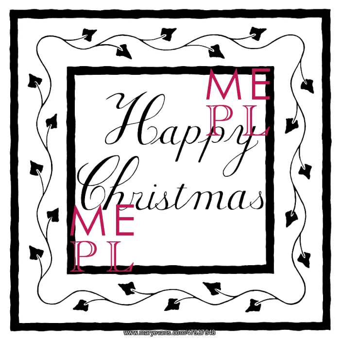  : Ivy Border with Happy Christmas