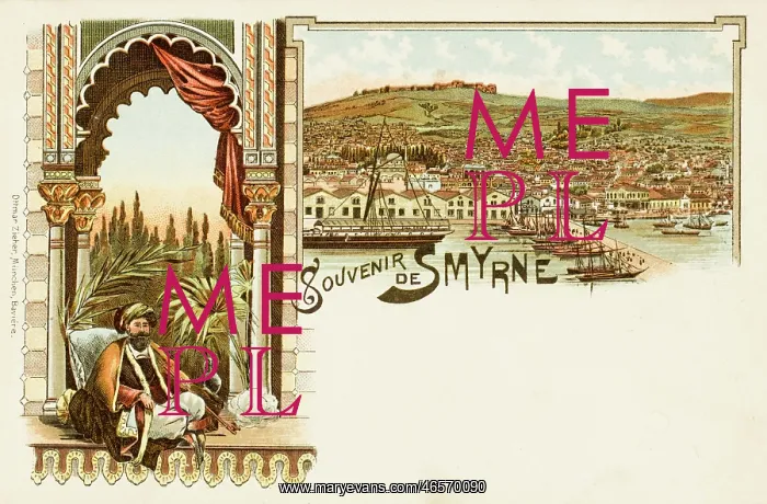 : Izmir, Turkey - Pasha in his Palace and the Harbour : Izmir, Turkey - Pasha in his Palace and the Harbour