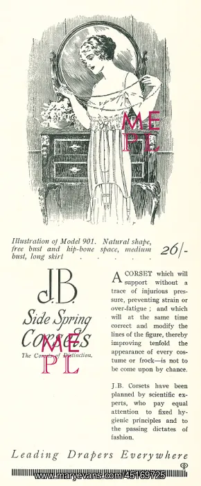 : J. B. Side Spring Corsets Advertisement : J. B. Side Spring Corsets Advertisement