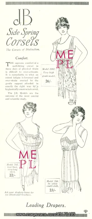 : J. B. Side Spring Corsets Advertisement : J. B. Side Spring Corsets Advertisement