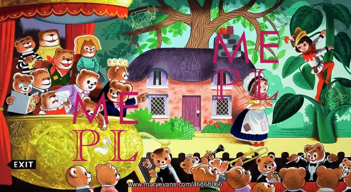 : Jack and the Beanstalk being watched by teddy bears : Jack and the Beanstalk being watched by teddy bears