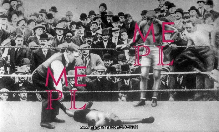 : Jack Johnson in a boxing match : Jack Johnson in a boxing match