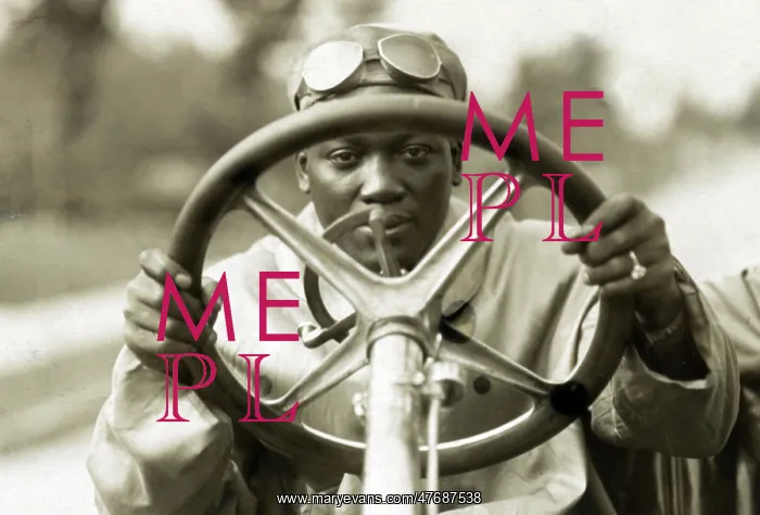: Jack Johnson Driving Thomas Flyer, 1910 : Jack Johnson Driving Thomas Flyer, 1910