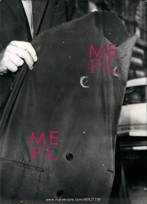 : Jacket of Jacques Soustelle with burn marks from bullets : Jacket of Jacques Soustelle with burn marks from bullets