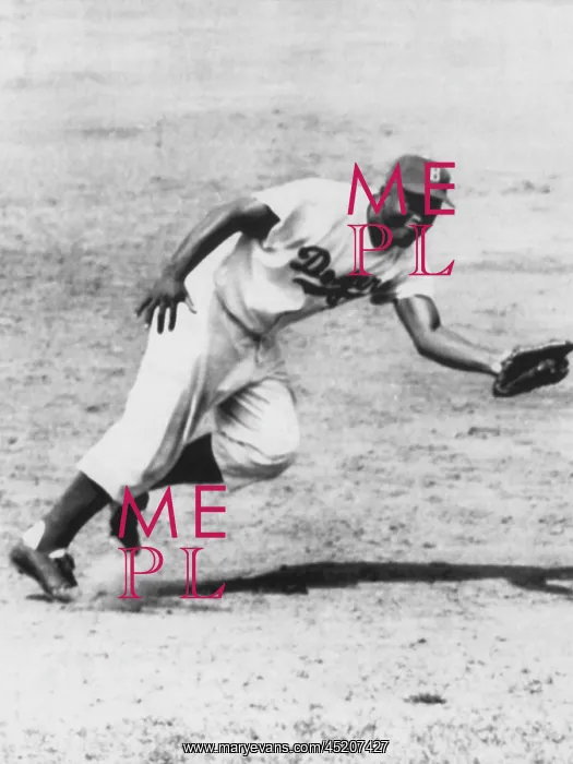 : Jackie Robinson, fielding third base for ? : Jackie Robinson, fielding third base for ?