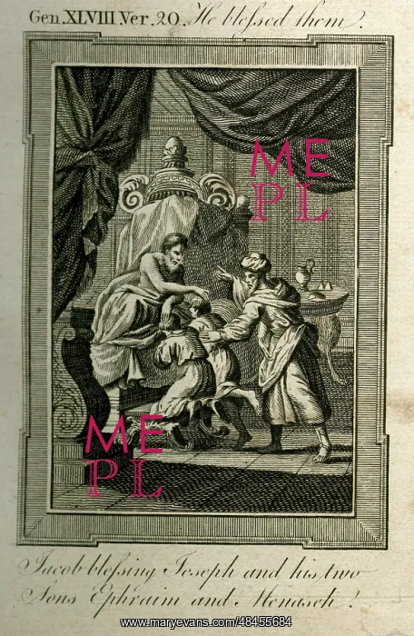 : Jacob blessing Joseph and his two sons : Jacob blessing Joseph and his two sons