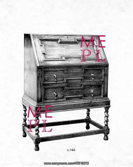 : Jacobean style Oak Bureau : Jacobean style Oak Bureau