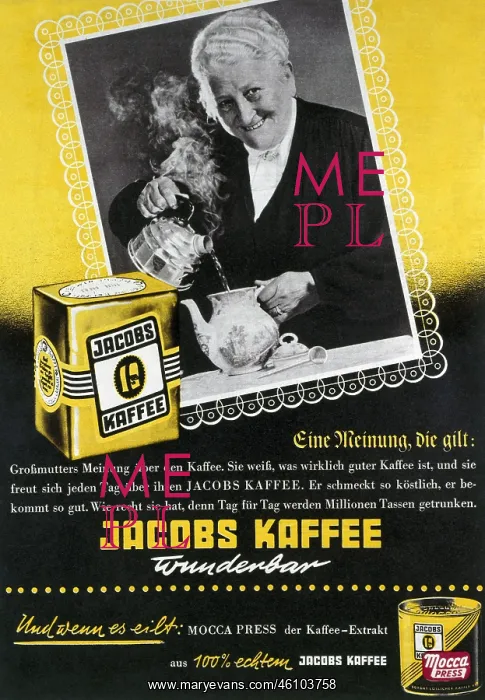 : JACOBS coffee advertising, 1957 : JACOBS coffee advertising, 1957