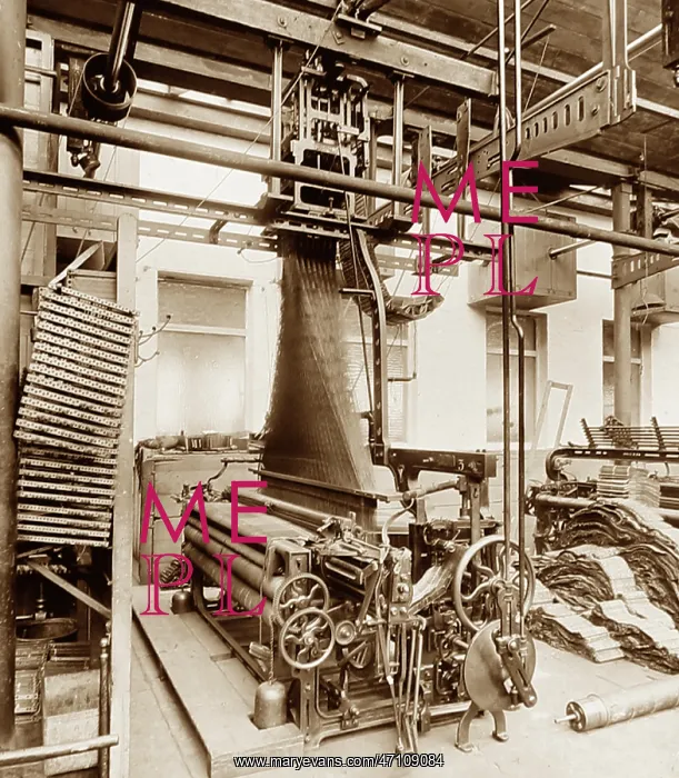 : Jacquard loom in a woollen mill in Bradford : Jacquard loom in a woollen mill in Bradford