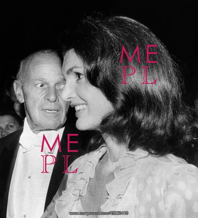: Jacqueline Kennedy Onassis with George Moore, ? : Jacqueline Kennedy Onassis with George Moore, ?