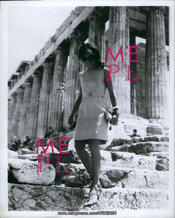 : Jacqueline Onassis at Acropolis, Athens, Greece : Jacqueline Onassis at Acropolis, Athens, Greece