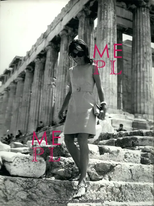 : Jacqueline Onassis at Acropolis, Athens, Greece : Jacqueline Onassis at Acropolis, Athens, Greece