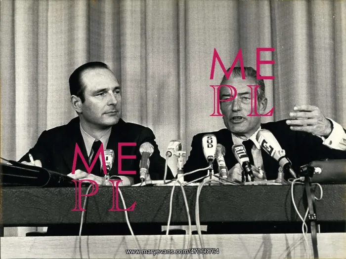 : Jacques Chirac and Andre Rossi in press conference : Jacques Chirac and Andre Rossi in press conference