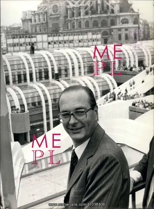 : Jacques Chirac, Mayor of Paris, at Les Halles : Jacques Chirac, Mayor of Paris, at Les Halles