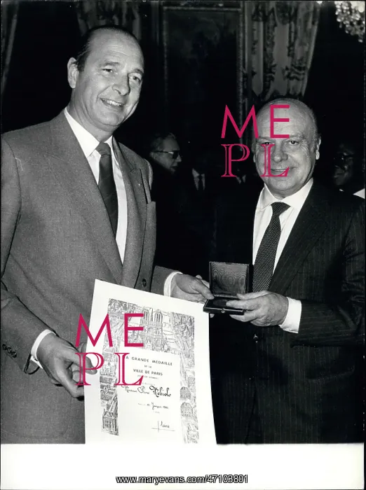: Jacques Chirac, Mayor of Paris, and Primo Mebiolo : Jacques Chirac, Mayor of Paris, and Primo Mebiolo