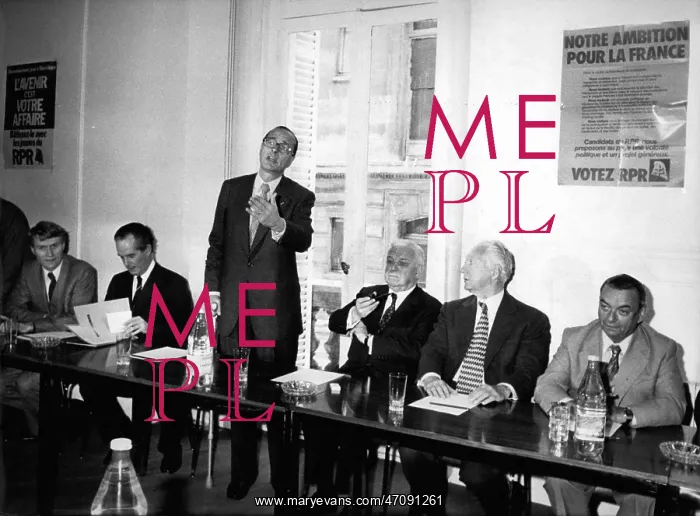 : Jacques Chirac speaking at a political meeting : Jacques Chirac speaking at a political meeting