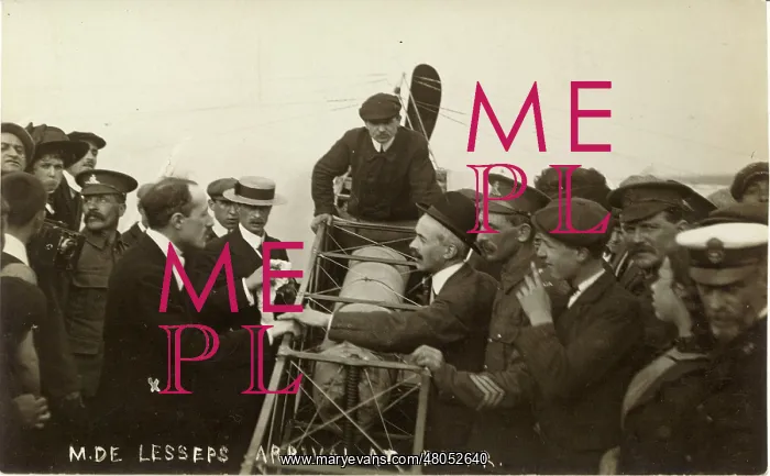: Jacques de Lesseps arrival at Dover in his Bleriot XI : Jacques de Lesseps arrival at Dover in his Bleriot XI