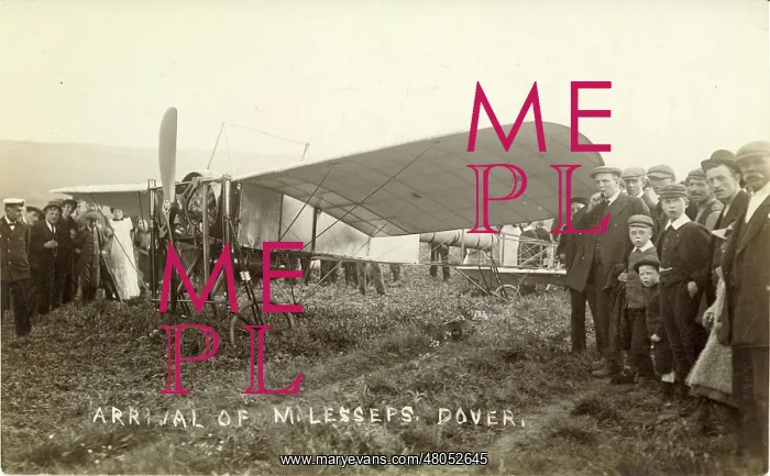 : Jacques de Lesseps arrival at Dover in his Bleriot XI : Jacques de Lesseps arrival at Dover in his Bleriot XI