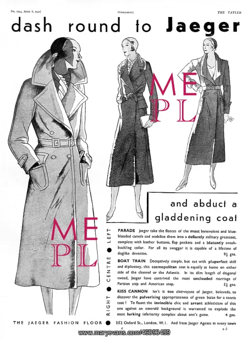 : Jaeger advertisement 1931 : Jaeger advertisement 1931