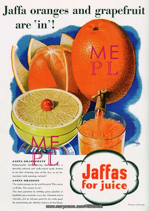 : Jaffa oranges and grapefruit advertisement, 1938 : Jaffa oranges and grapefruit advertisement, 1938