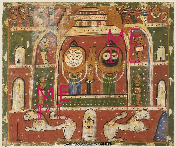 : Jagannatha Triad in the shrine at Puri : Jagannatha Triad in the shrine at Puri