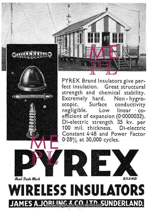 : James A.Jobling PYREX Wireless Insulators : James A.Jobling PYREX Wireless Insulators