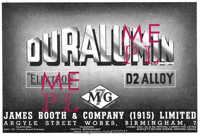 : James Booth - Duralumin - Elektron - D2 Alloy - M7G : James Booth - Duralumin - Elektron - D2 Alloy - M7G