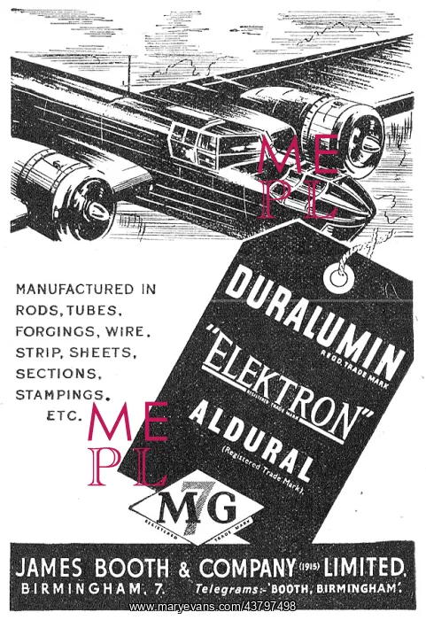 : James Booth. M7G Duralumin Elektron Aldural : James Booth. M7G Duralumin Elektron Aldural