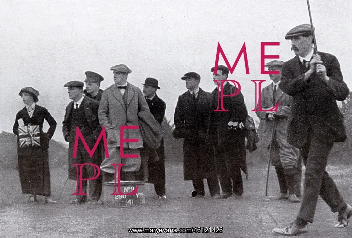 : James Braid driving off the ninth tee : James Braid driving off the ninth tee