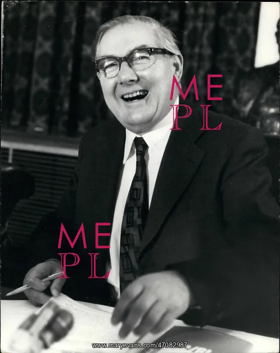 : James Callaghan at election press conference, London : James Callaghan at election press conference, London