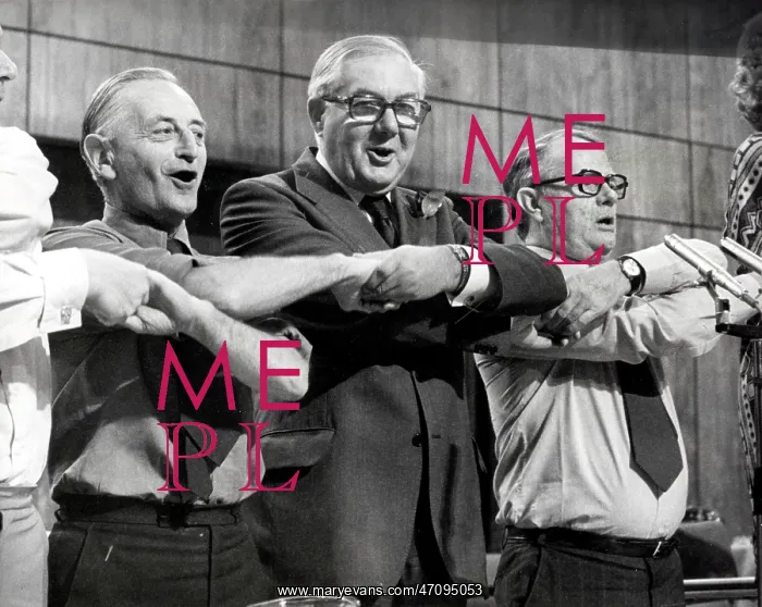 : James Callaghan singing at party conference, Brighton : James Callaghan singing at party conference, Brighton