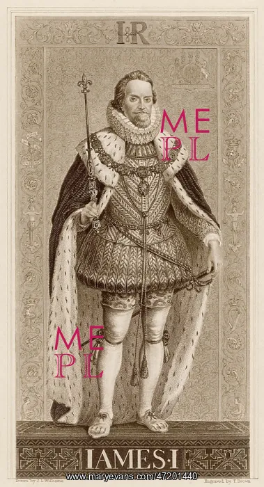 : JAMES I of England James VI of Scotland full length, holding sceptre : JAMES I of England James VI of Scotland full length, holding sceptre