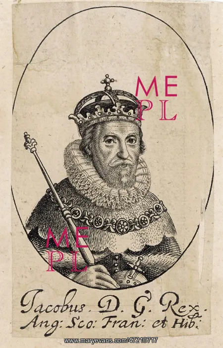  : JAMES I, King of England (1603 - 1625) Portrait with crown and sceptre