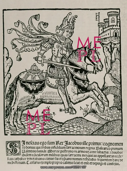 : James I the Conqueror (1208 '1276) King of Aragon. Engraving : James I the Conqueror (1208 '1276) King of Aragon. Engraving