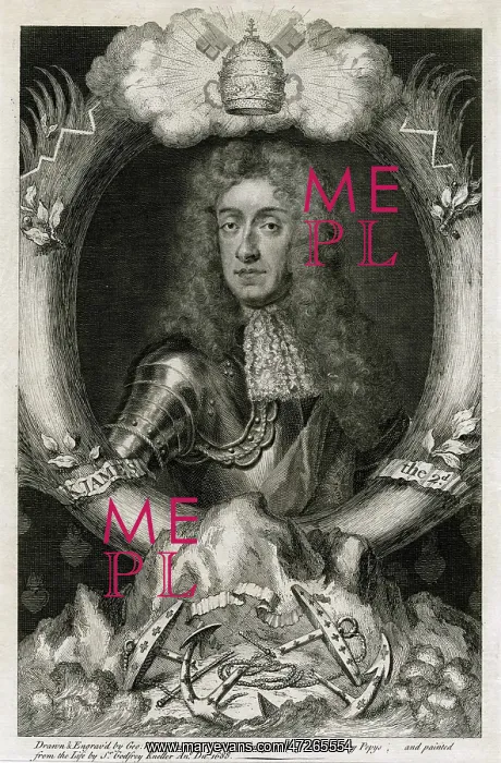  : JAMES II (1633 - 1701), Oval portrait wearing armour