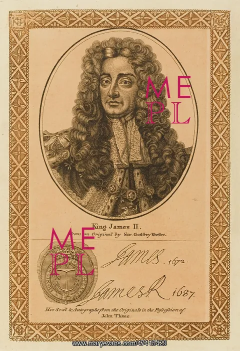 : JAMES II not one of the finest ornaments of the British monarchy with his autograph : JAMES II not one of the finest ornaments of the British monarchy with his autograph