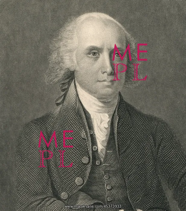 : James Madison in portrait engraving based : James Madison in portrait engraving based