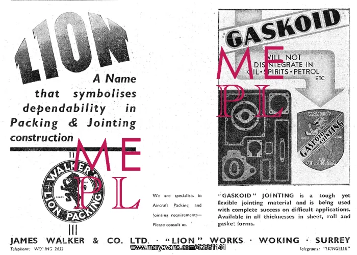 : James Walker. Lion Gaskoid Jointing : James Walker. Lion Gaskoid Jointing