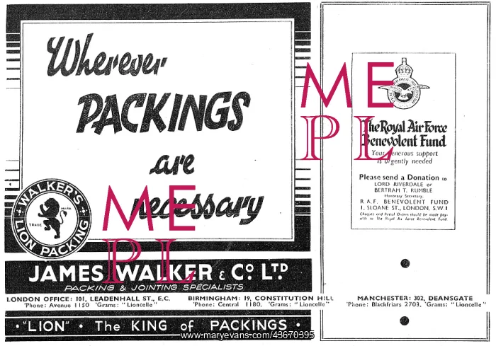: James Walker. Packing & Jointing Specialists 1942 Advert : James Walker. Packing & Jointing Specialists 1942 Advert