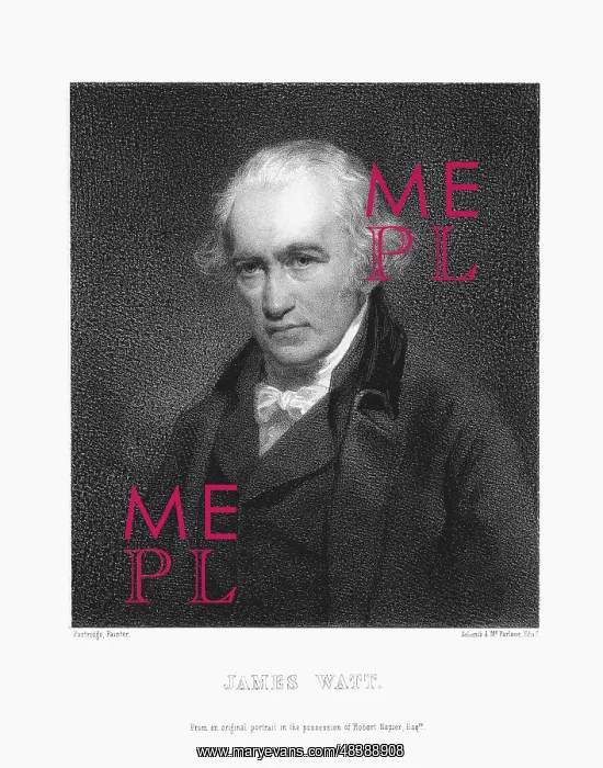 : James Watt (1736-1819) Scottish engineer. Print : James Watt (1736-1819) Scottish engineer. Print
