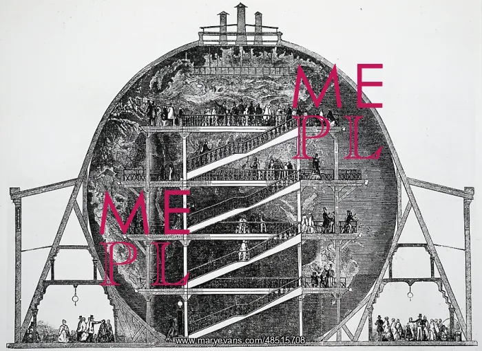 : James Wylde's giant model of the Earth, erected : James Wylde's giant model of the Earth, erected