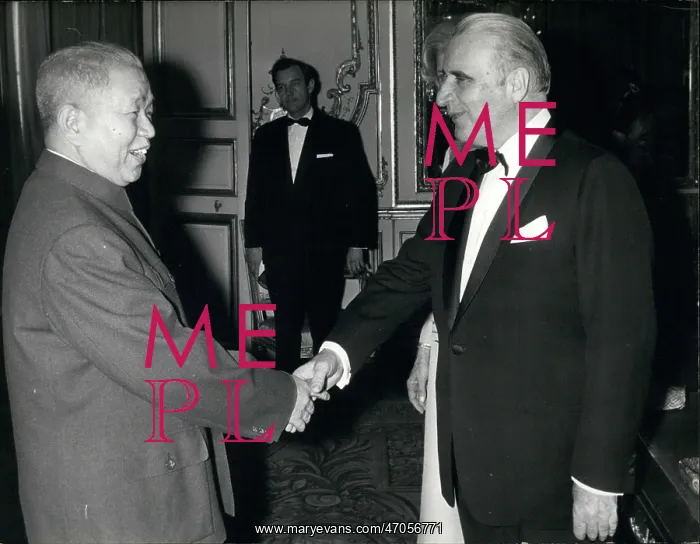 : China. Jan. 19, 1972 - The Pompidous hosted a dinner at the Elysee Palace : China. Jan. 19, 1972 - The Pompidous hosted a dinner at the Elysee Palace