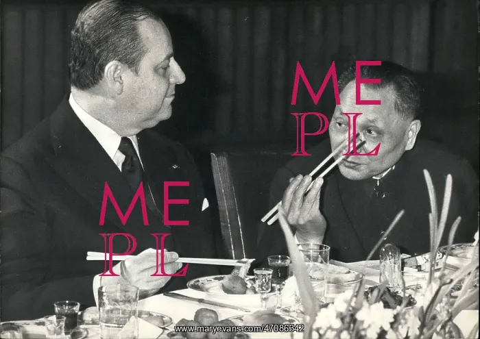 : China. Jan. 28, 1978 - Deng Xiaoping and Raymond Barre in China : China. Jan. 28, 1978 - Deng Xiaoping and Raymond Barre in China