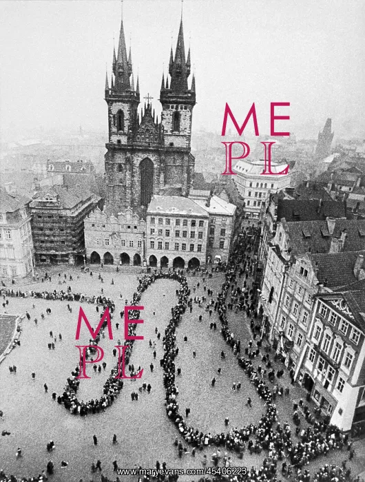 : Jan Palach - last respects - Old Town Square - line : Jan Palach - last respects - Old Town Square - line
