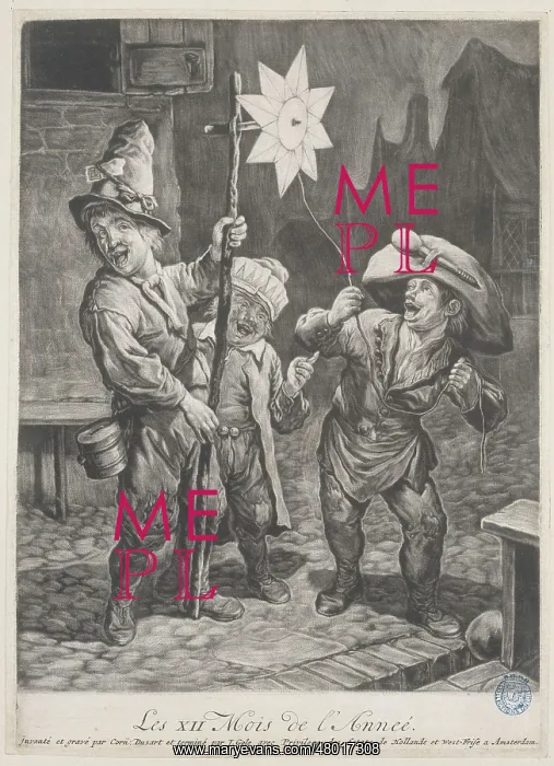: January. Cornelis Dusart and J. Gole. The twelve months of the year, January : January. Cornelis Dusart and J. Gole. The twelve months of the year, January