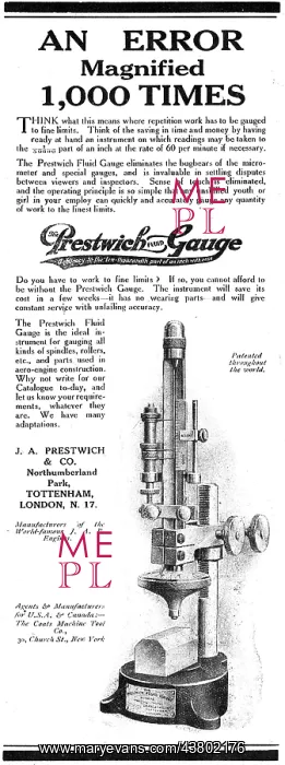 : J.A.P. - J.A.Prestwich. Prestwich Fluid Gauge : J.A.P. - J.A.Prestwich. Prestwich Fluid Gauge